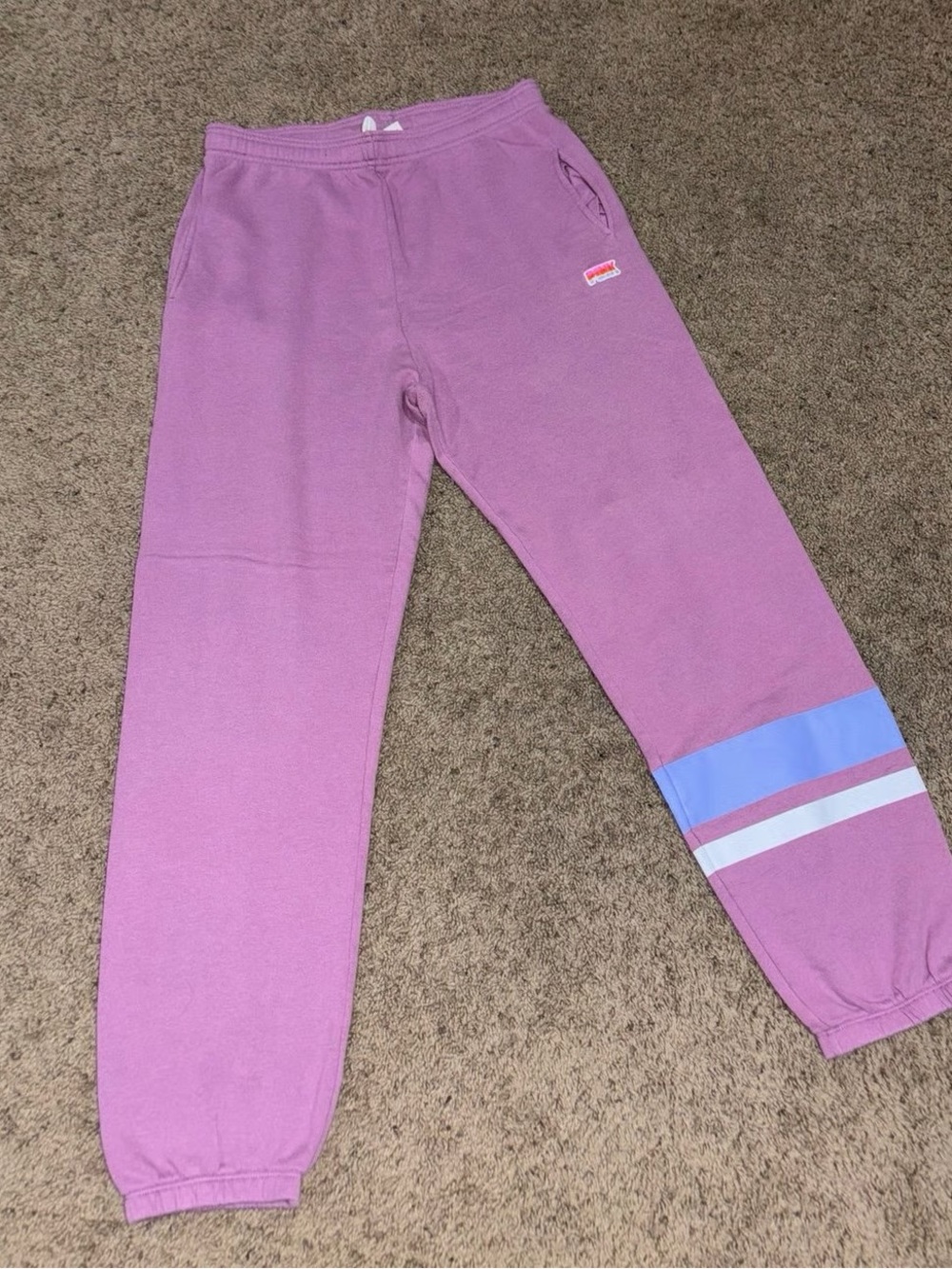 EUC PINK Victoria's Secret Joggers w/Elastic Waist and Ankles, Pink Logo, Pkts